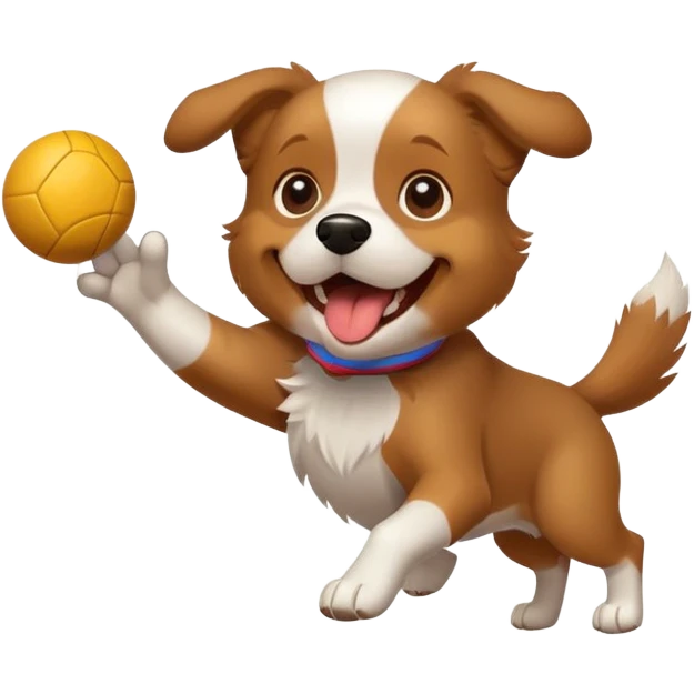 dog fetching a ball emoji