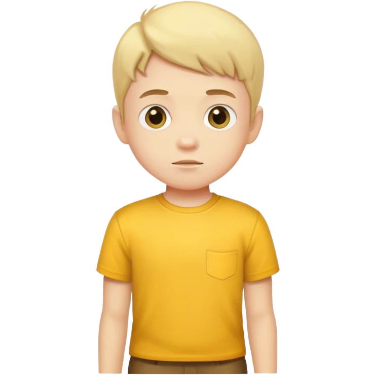 Short boy with yellow on emoji