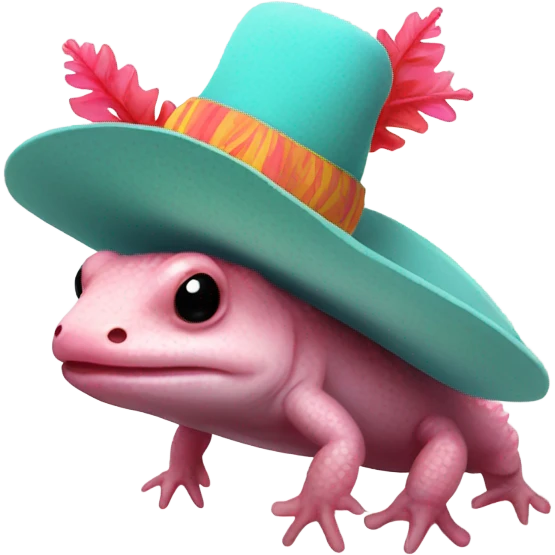 Axolotl wearing hat emoji