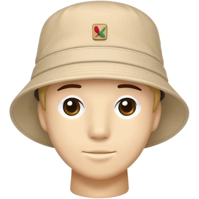 Beige Kangol bucket hat, light tan color, casual headwear emoji