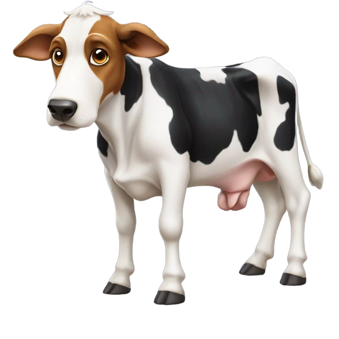 Cow with a beagle head  emoji
