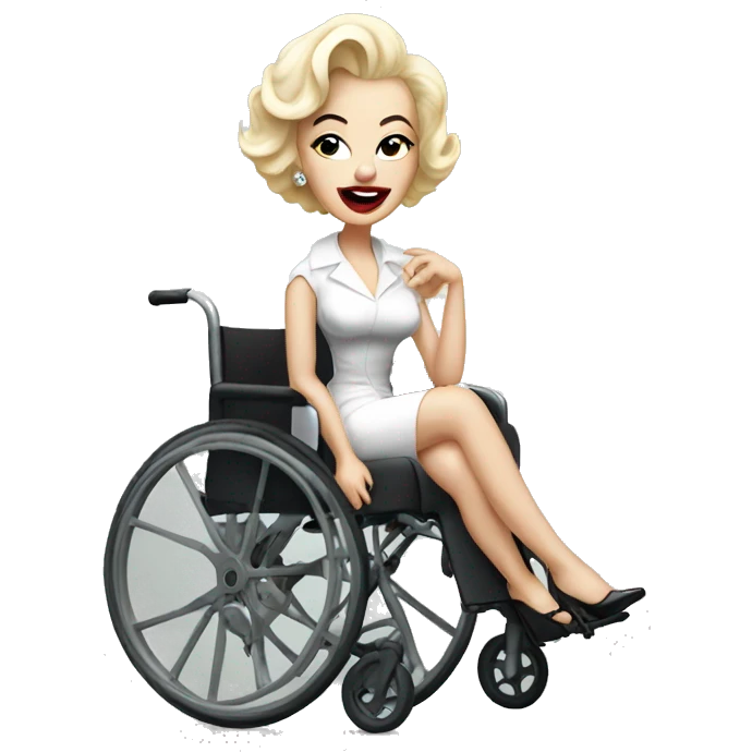Marilyn Monroe in a wheelchair emoji