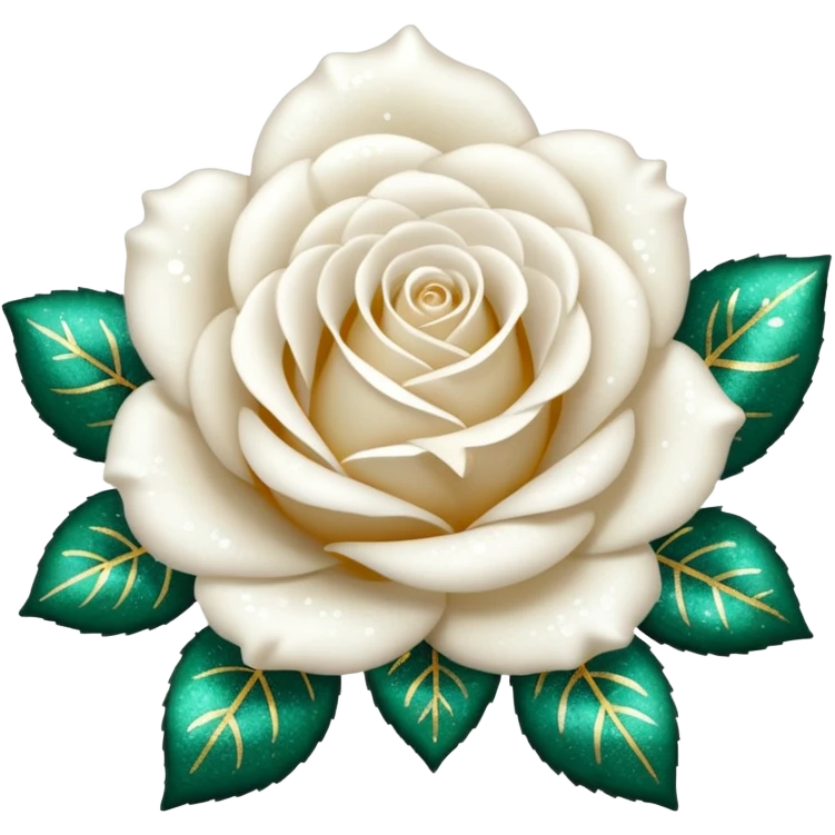 Glitter White Roses emoji