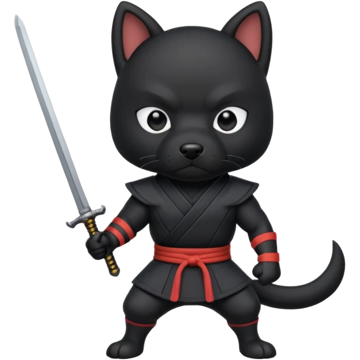 dog ninja with sword emoji
