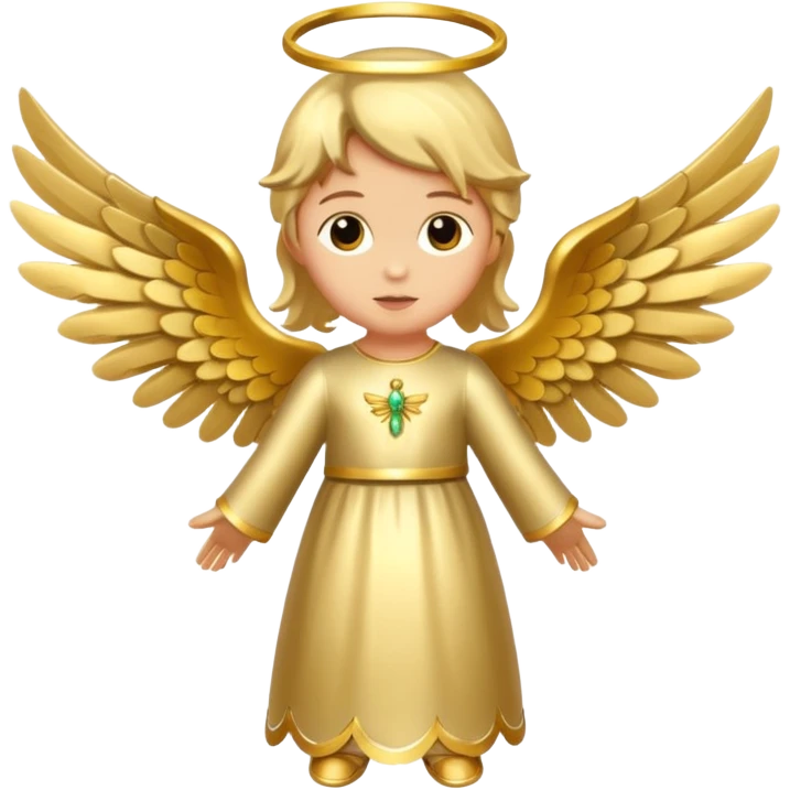 Christmas angle gold emoji