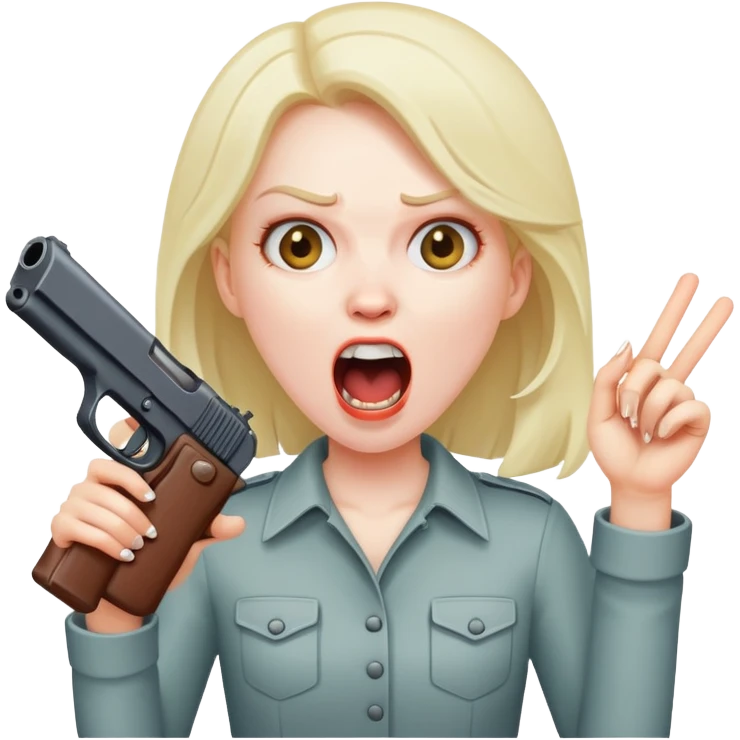 girl screaming w gun emoji