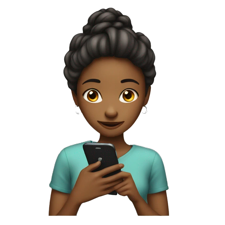 The girl with phone emoji