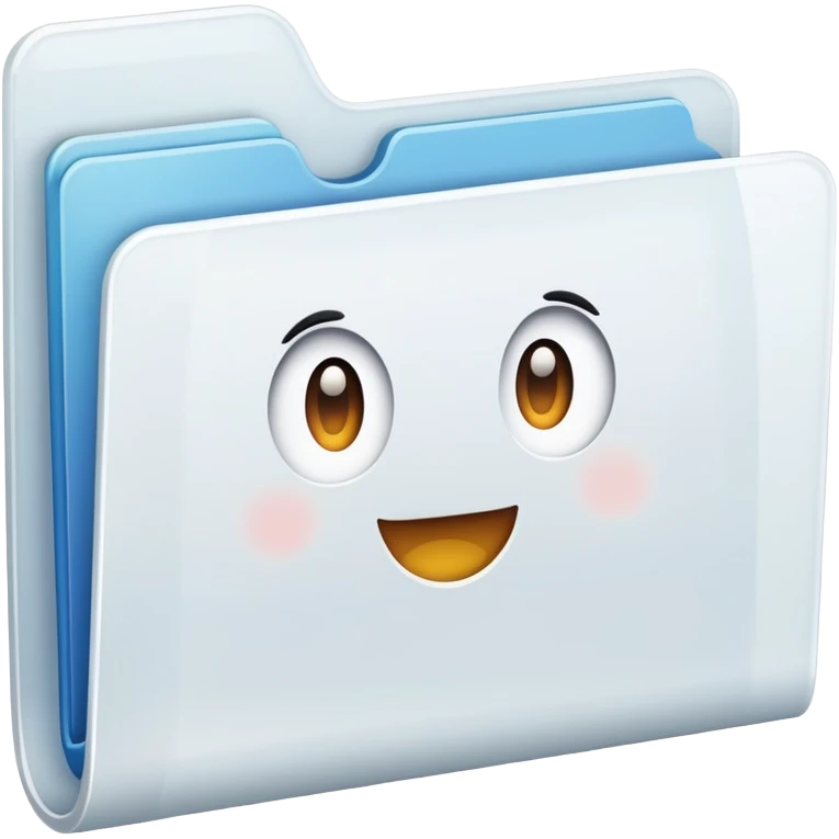 white/transparent folder without visage emoji