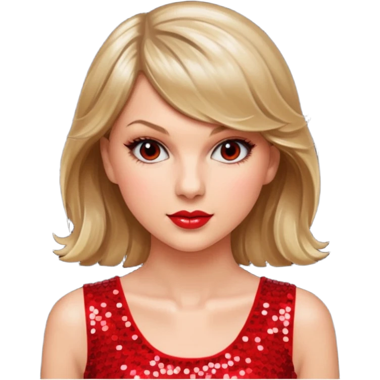 Taylor Swift with red sequin outfit emoji