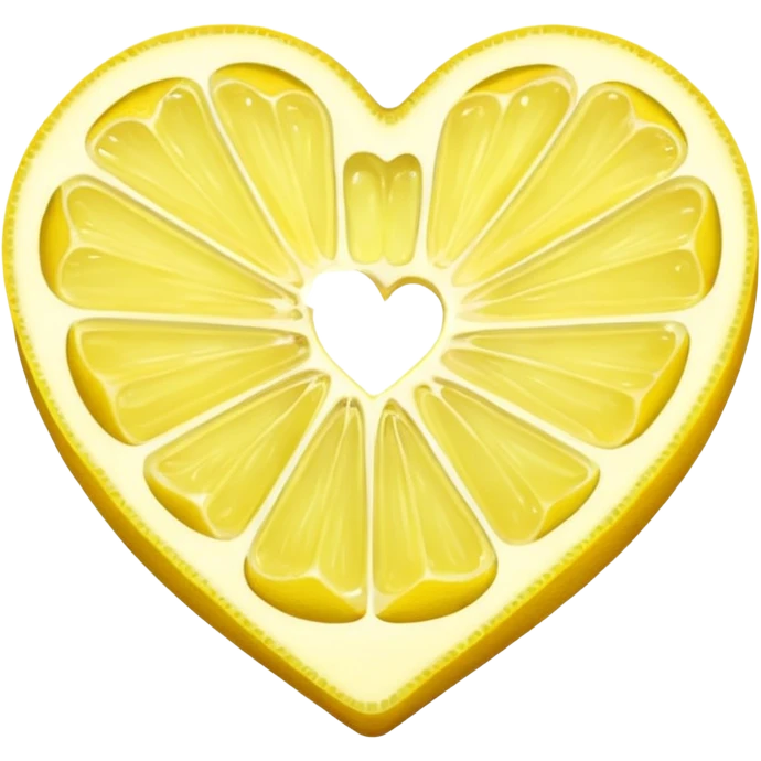 Realistic heart shaped lemon slice emoji