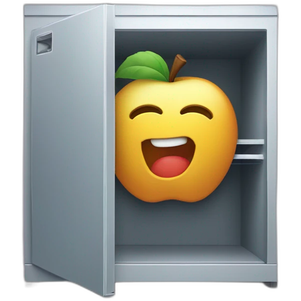 une pomme dans une armoire dans un frigo emoji