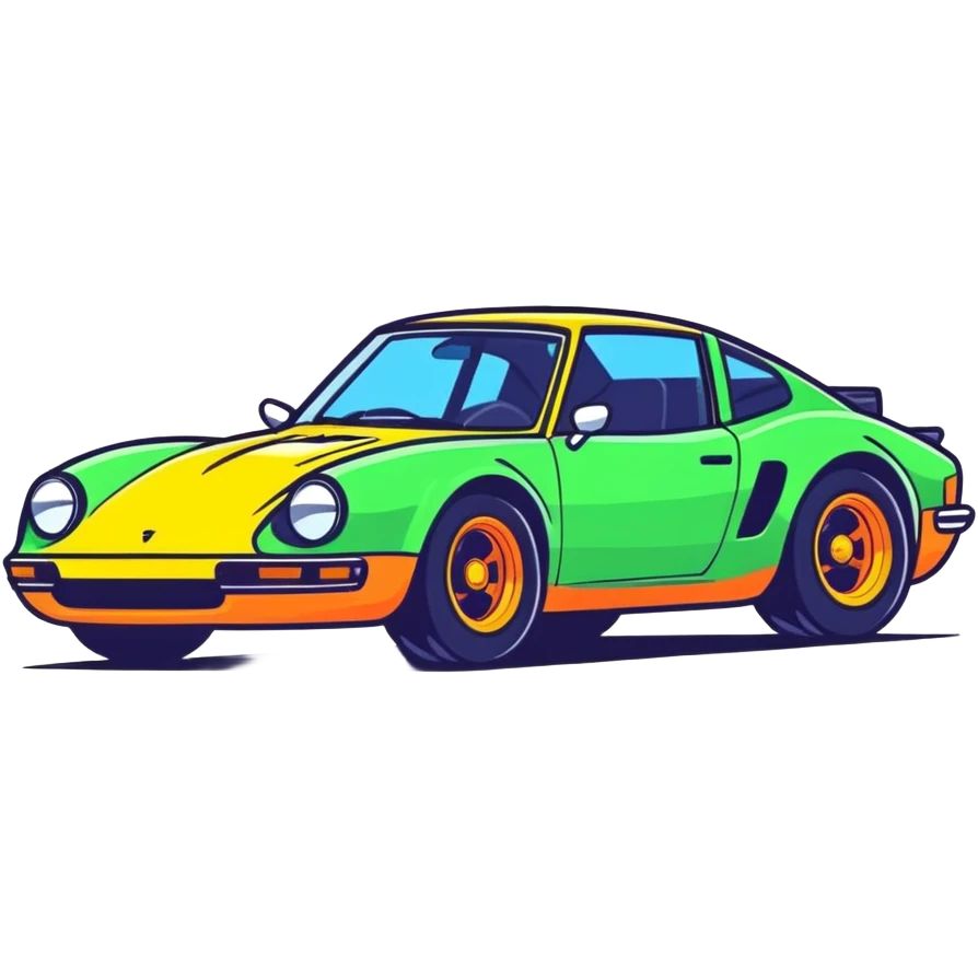 cool car, vibrant and colorful emoji