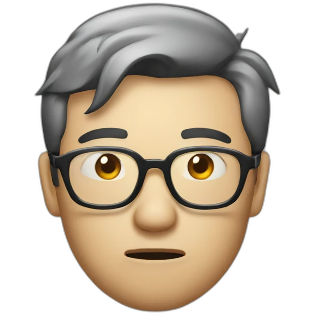 HongKong guy glasses worry face smoking emoji