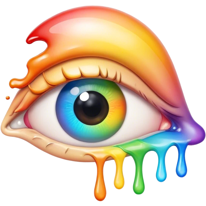 melted surreal rainbow eye emoji