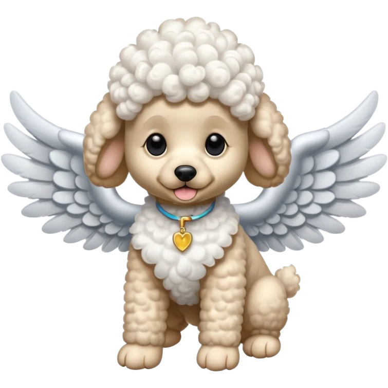 Perro french poodle con alas emoji