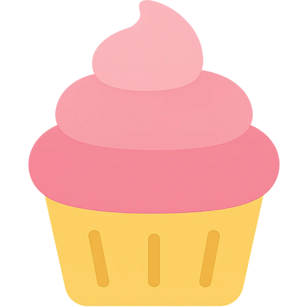cupcake with pink icing icon emoji