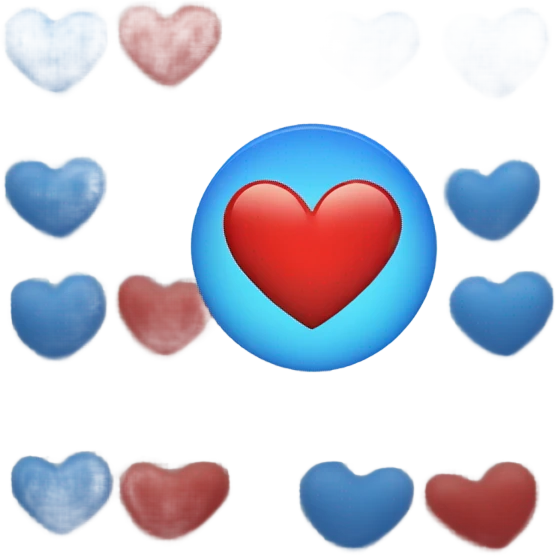 heart that's half red and half blue emoji