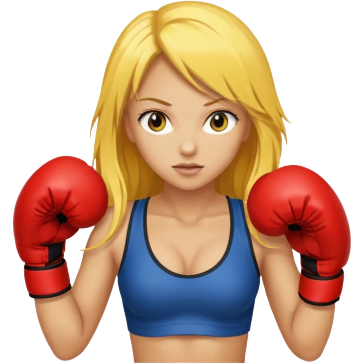 sexy girl with long yellow hair boxing emoji