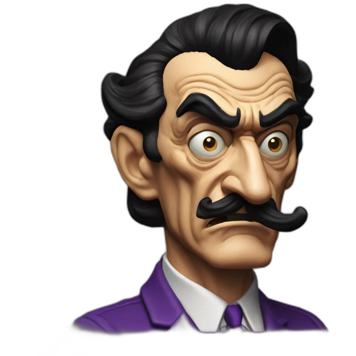 Salvador Dali angry waluigi emoji