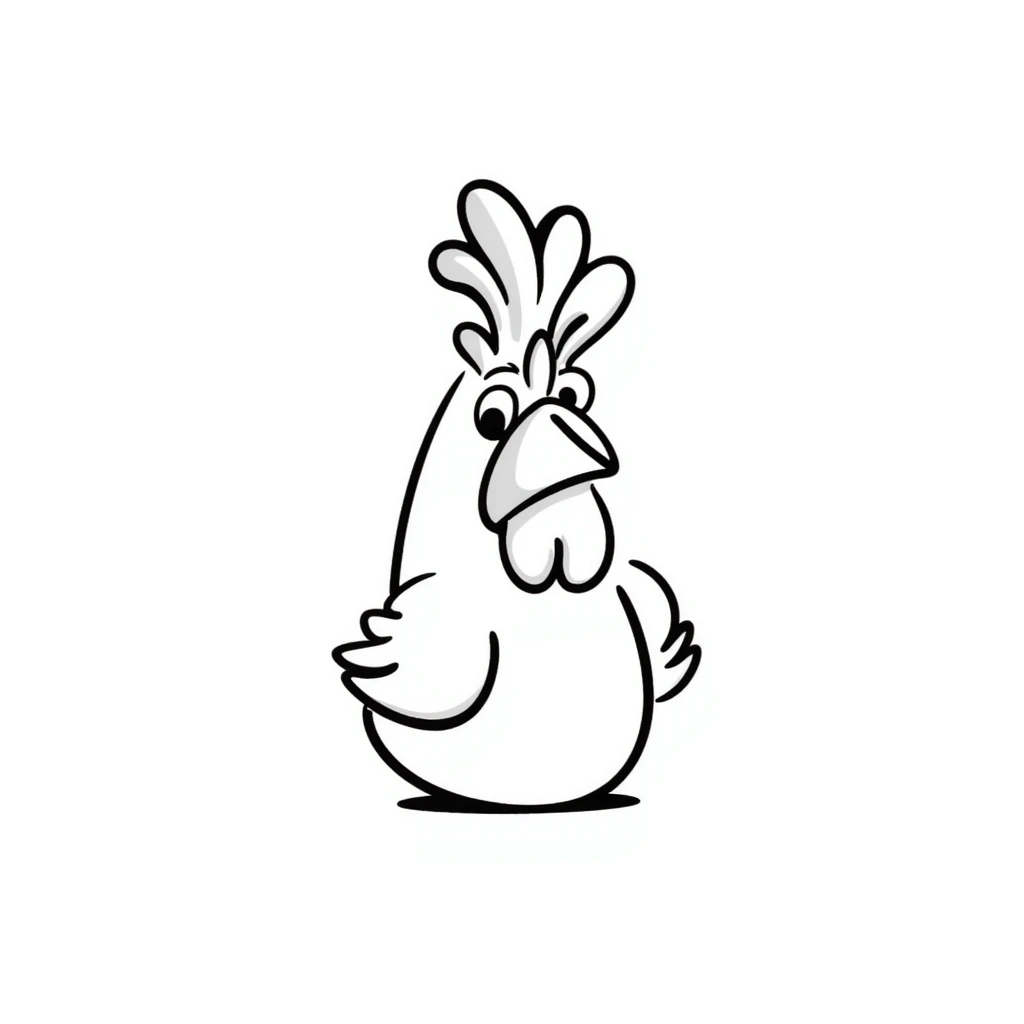 Hei Hei rooster from Moana with tall comb and confused expression emoji