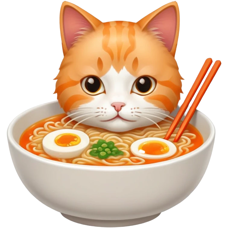 Cat eating ramen emoji