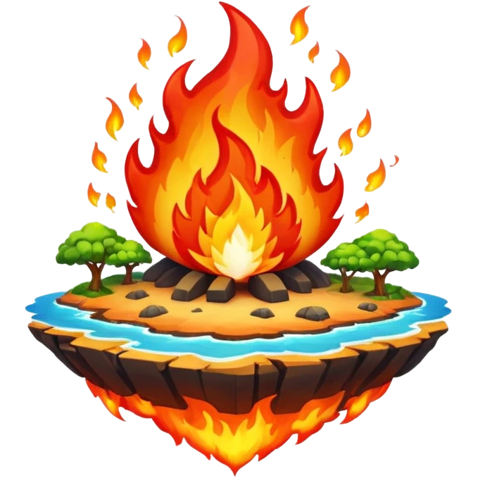 fire flying island emoji
