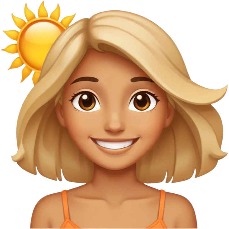 smiling girl face in the sun so she is the sun emoji