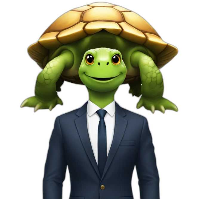 Macron sur une tortue emoji