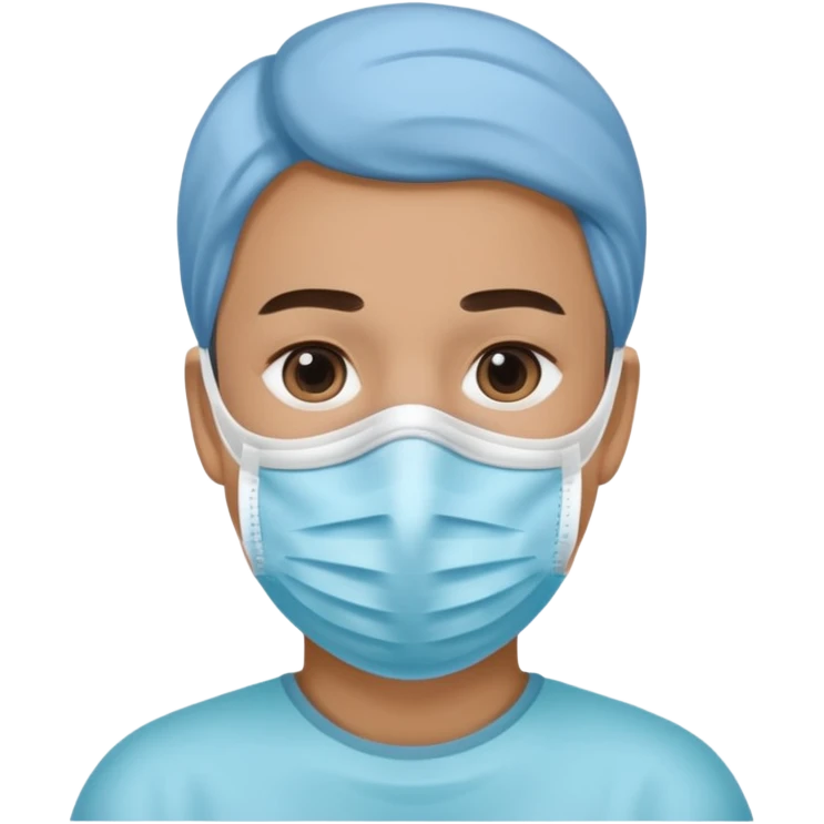 une personne avec un maque covid emoji