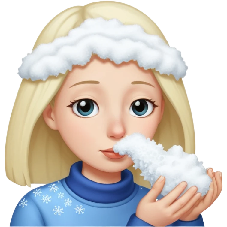 Nose smelling pile of snow emoji
