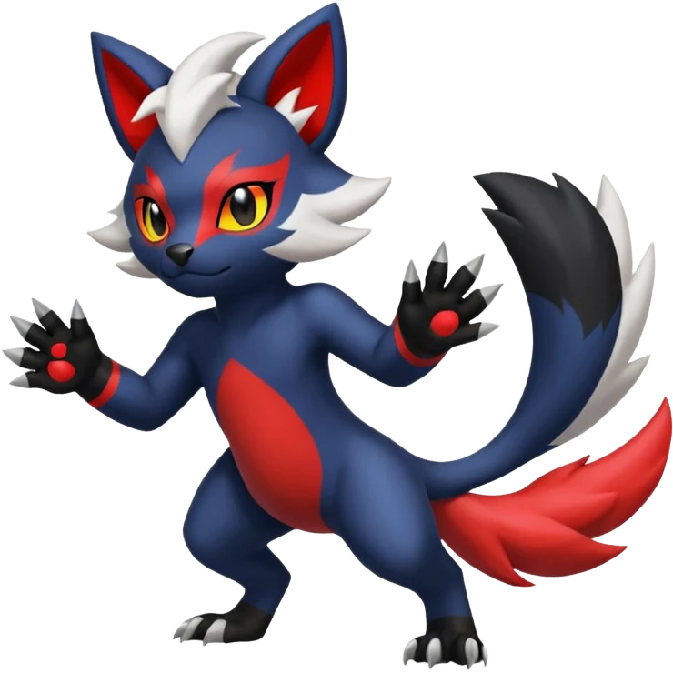 Skuntank-Litten-Absol-Zorua-Sprigatito-fusion, full body emoji