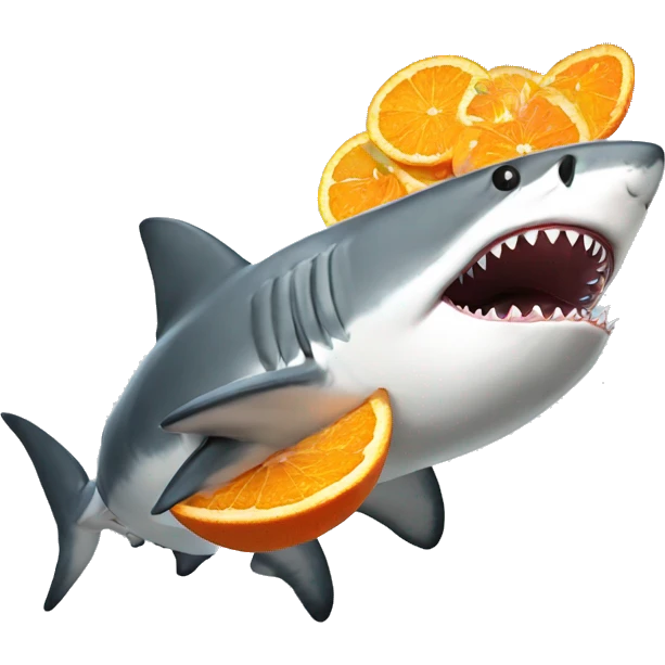 shark eating orange emoji