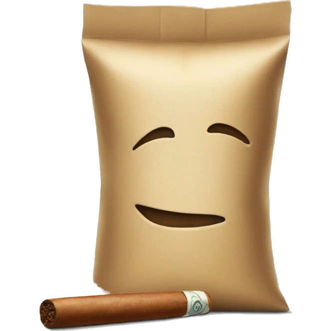 a bag of flour smokes a cigar emoji