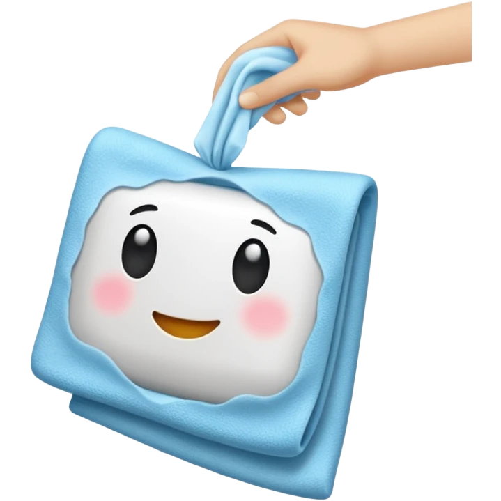 hand wipe cloth cleaning emoji