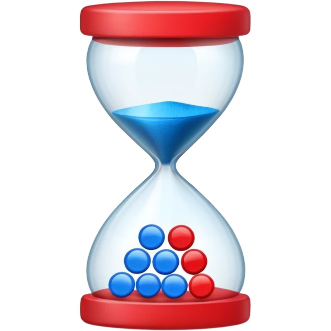 Sandglass with blue pills and red pills emoji