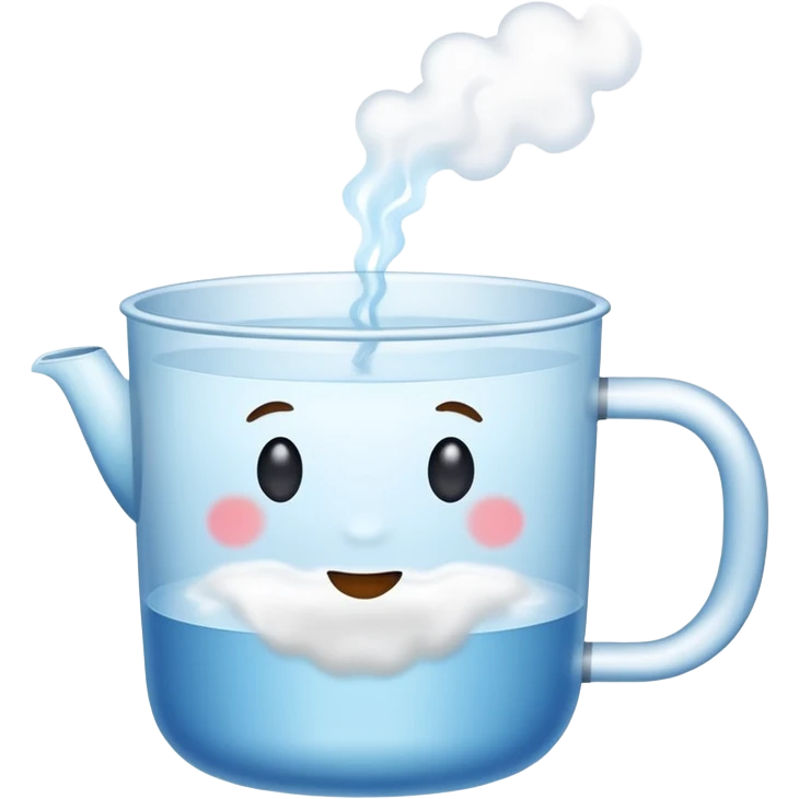 a cup of hot water with steam lines, minimal and clean emoji