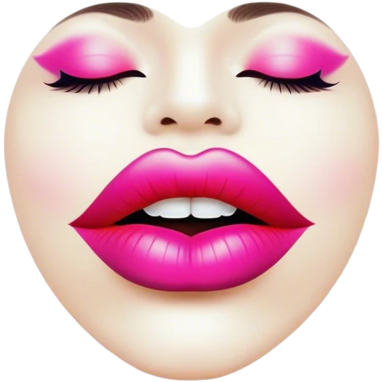 A psychedelic-colored lipstick kiss mark. emoji
