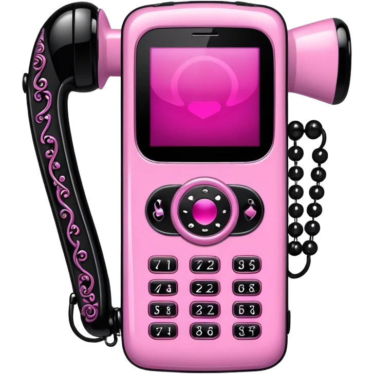 pink gothic flip phone emoji
