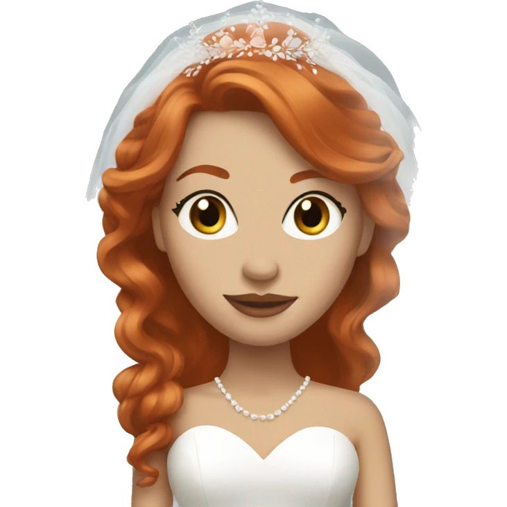 Redhead white bride emoji