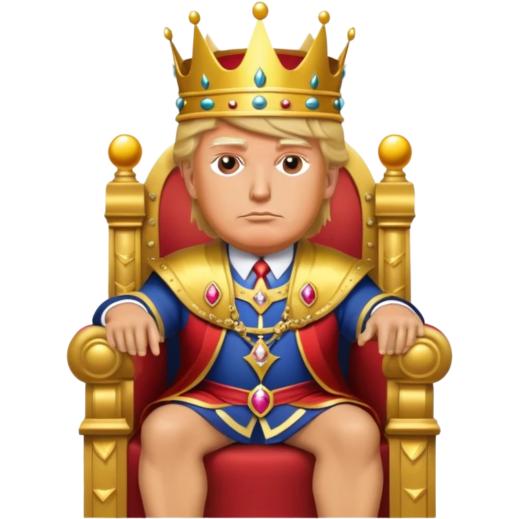 Donald Trump sitting on a throne wearing a Crown  emoji