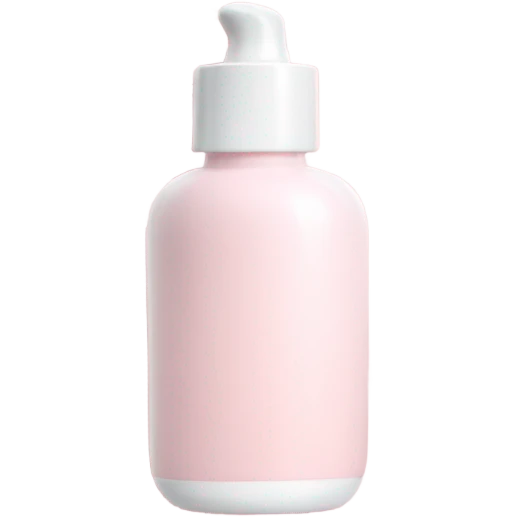 pastel pink and white skincare bottle  emoji