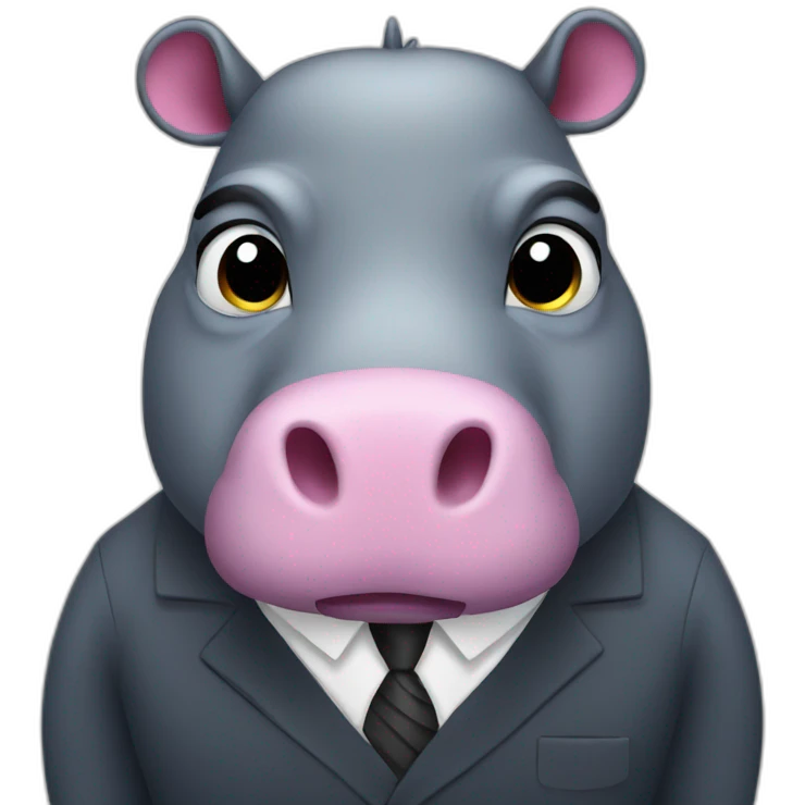 Business hippo emoji