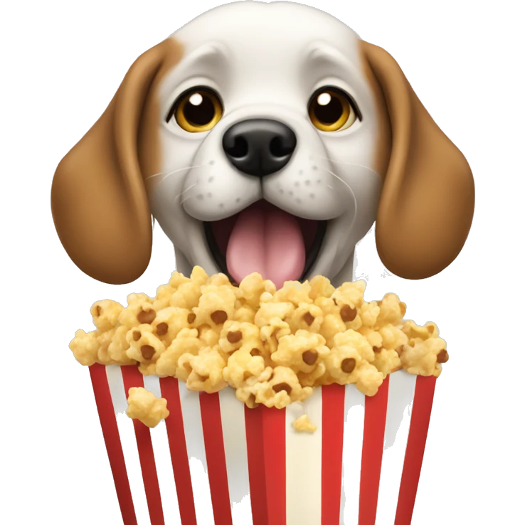 Dog eat popcorn emoji
