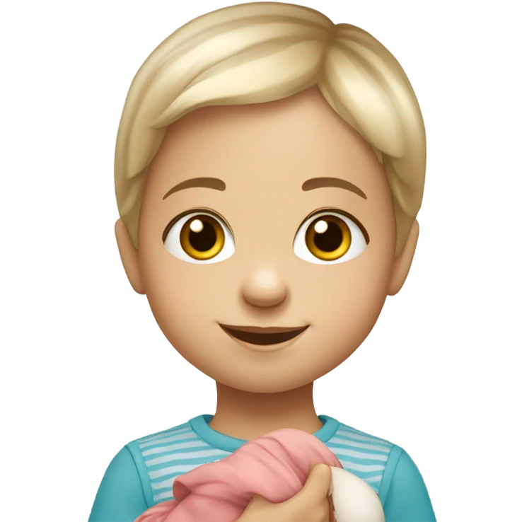 Russian 5 year old child with doll portrait emoji