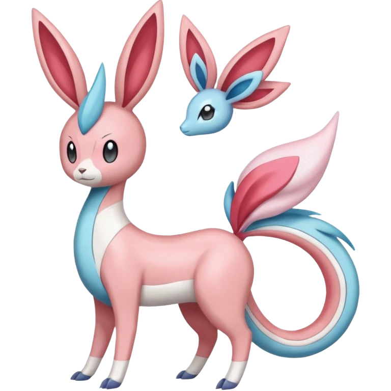 Sylveon-Meloetta-Cresselia-Milotic-Amaura-Pokémon-Fakémon-fusion, full body emoji
