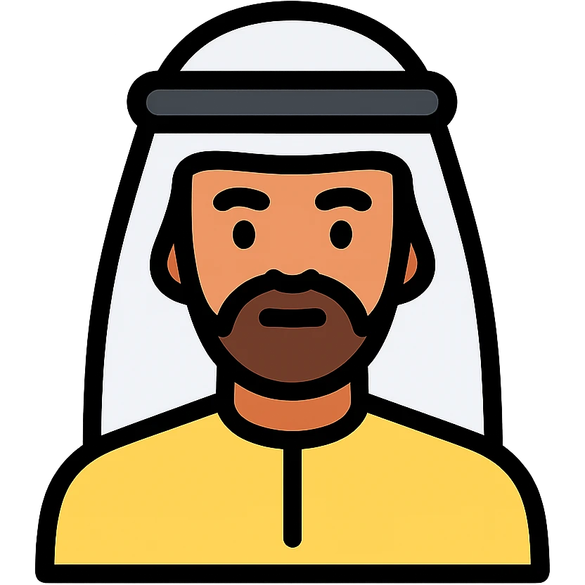 arab man icon with color outline and black outlines emoji