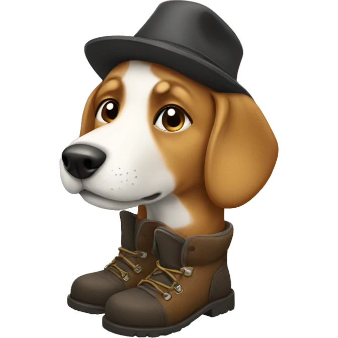 Dog with boots emoji