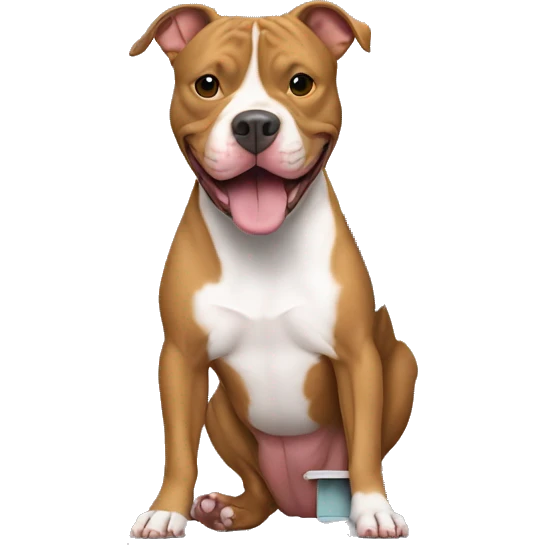 Pit bull at a sewing machine emoji