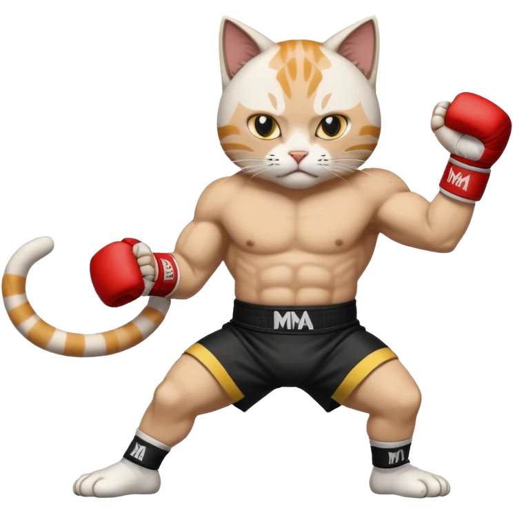 cat doing MMA fighting
 emoji