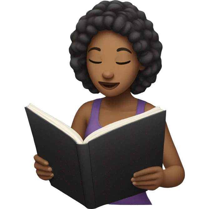woman reading music emoji
